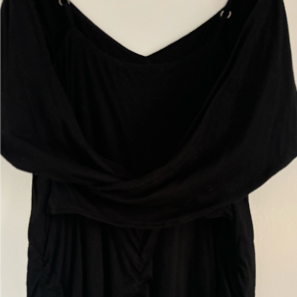 VELVET by Graham&Spencer Lg Black MidiRuche Straps w/cap sleeve- GUC - Picture 8 of 9